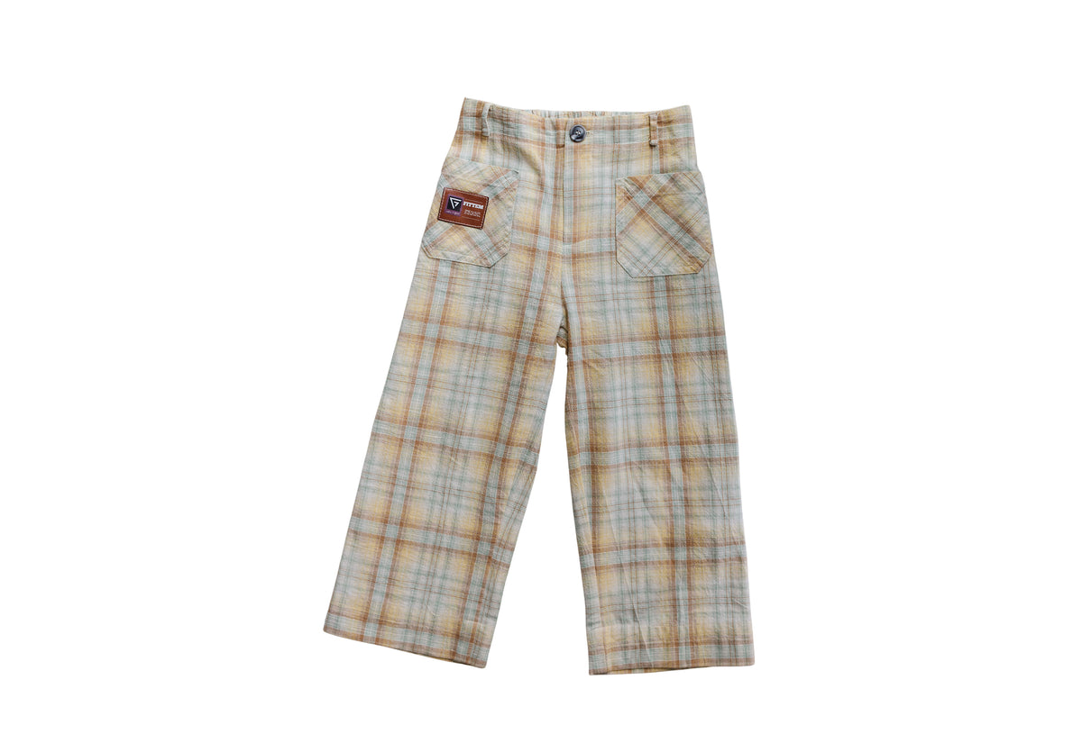 Hampton Plaid Pants front with muted plaid, two patch pockets and a Fittem label